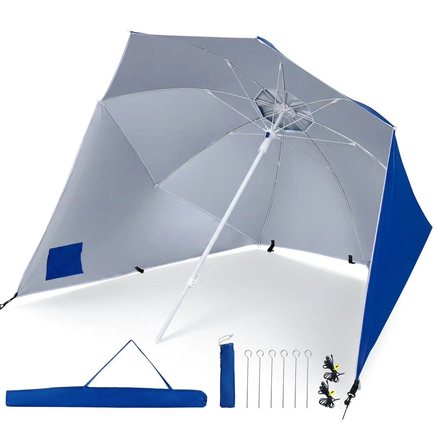Beach Shelter Umbrella With Side Panels UPF Fifty