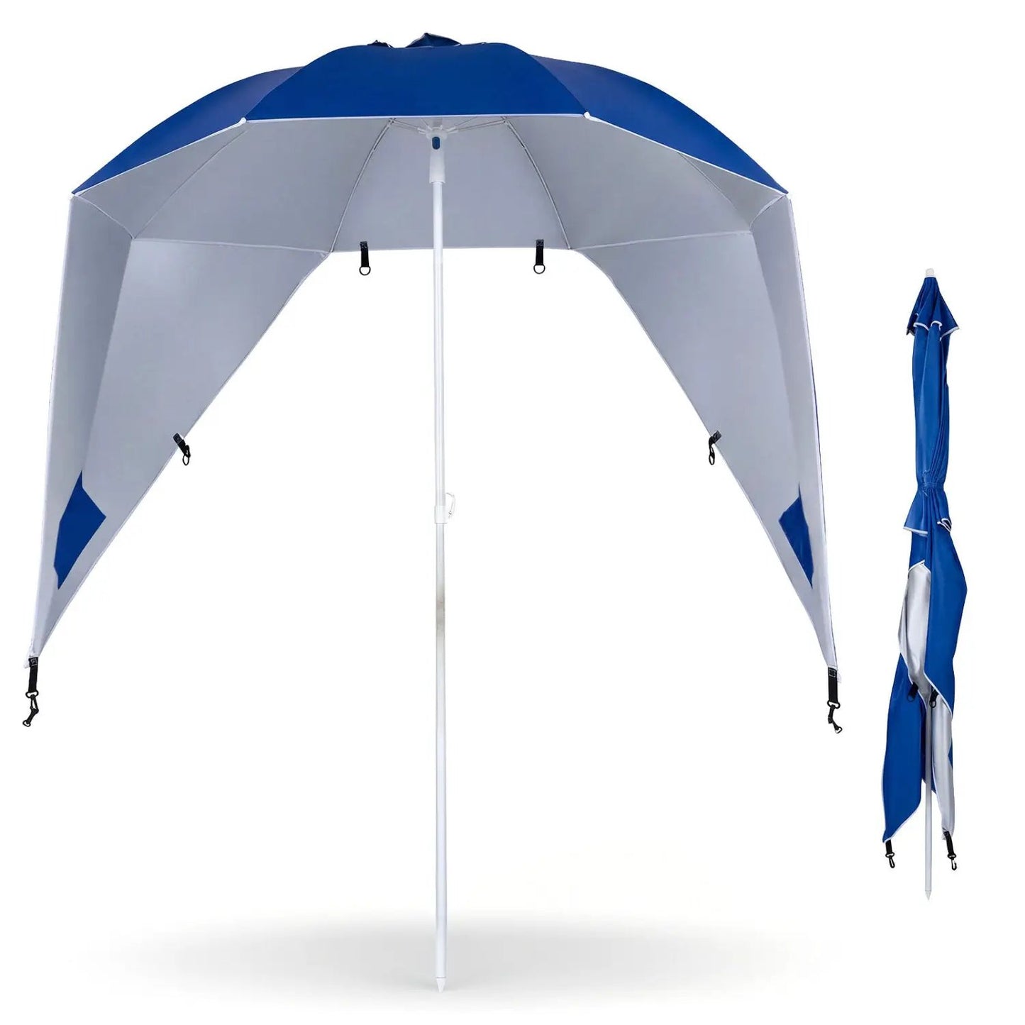 Beach Shelter Umbrella With Side Panels UPF Fifty