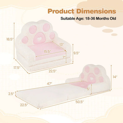 2-in-1 Convertible Kids Sofa Lounger with Cover