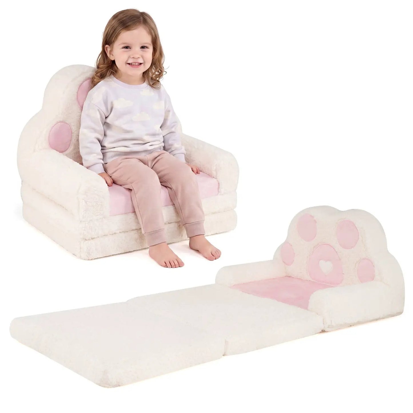 2-in-1 Convertible Kids Sofa Lounger with Cover