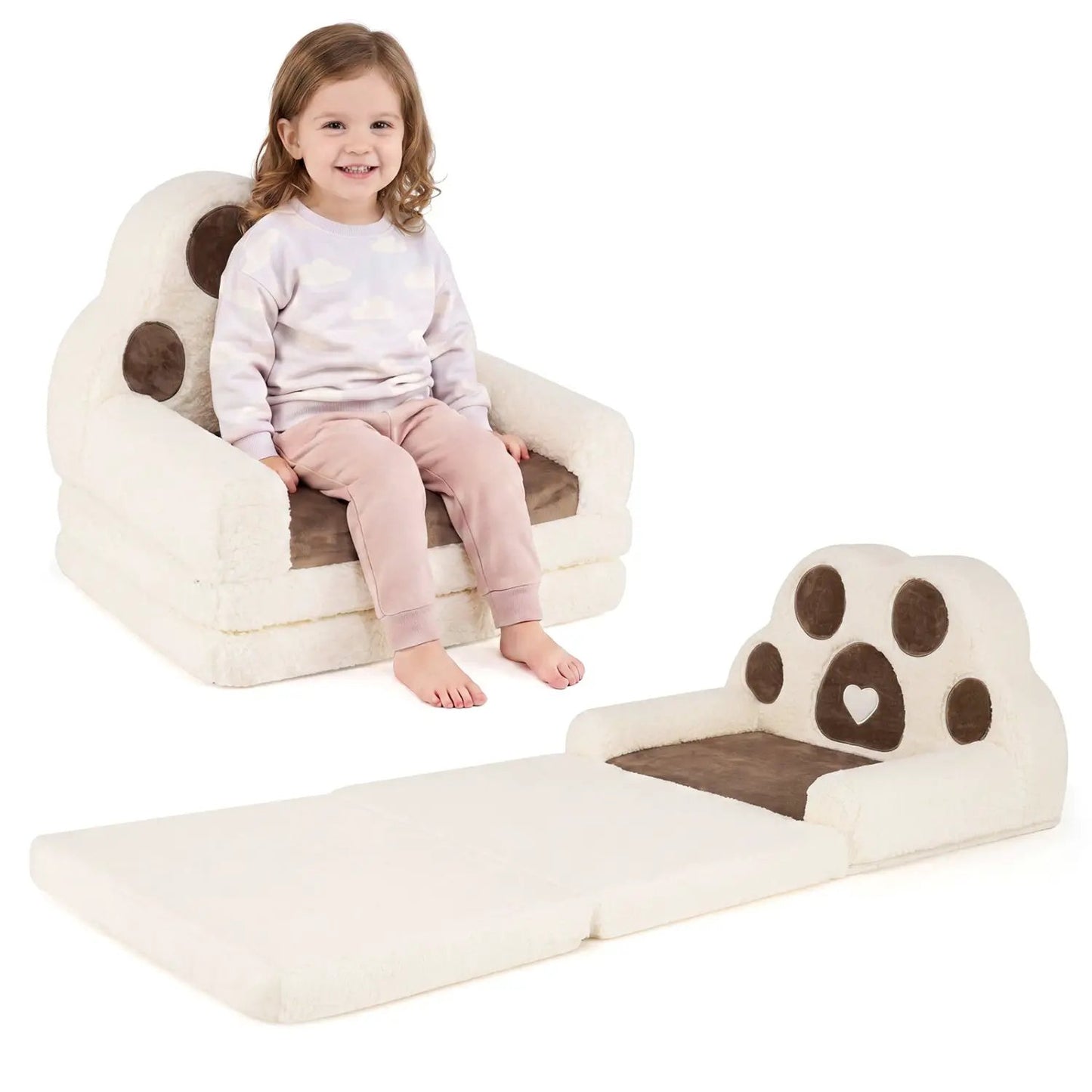 2-in-1 Convertible Kids Sofa Lounger with Cover
