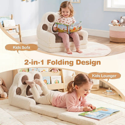 2-in-1 Convertible Kids Sofa Lounger with Cover