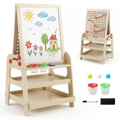 2-in-1 Kids Art Easel with Magnetic Whiteboard