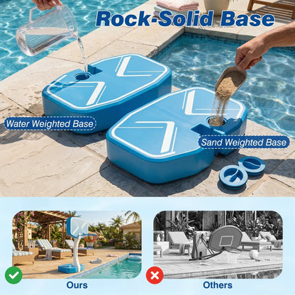 2-in-1 Pool Basketball Hoop and Volleyball Net