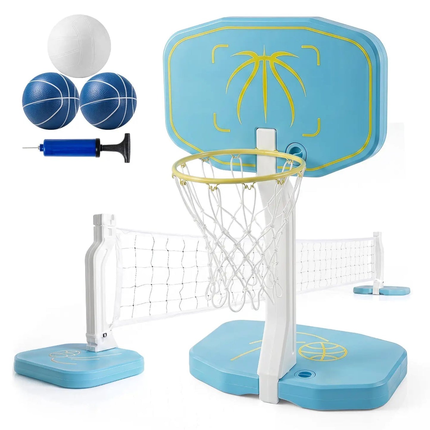 Pool Basketball Hoop and Volleyball Net 2 in 1
