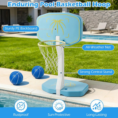 Pool Basketball Hoop and Volleyball Net 2 in 1