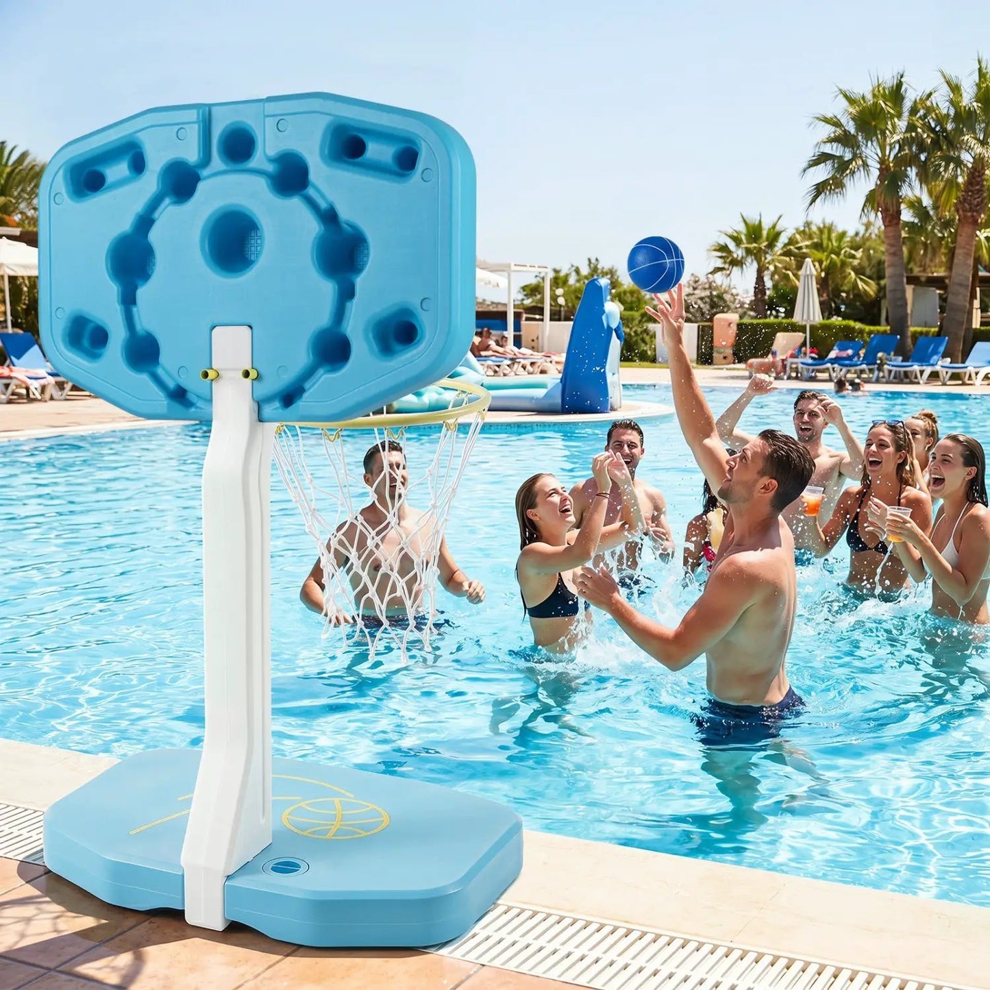 Pool Basketball Hoop and Volleyball Net 2 in 1