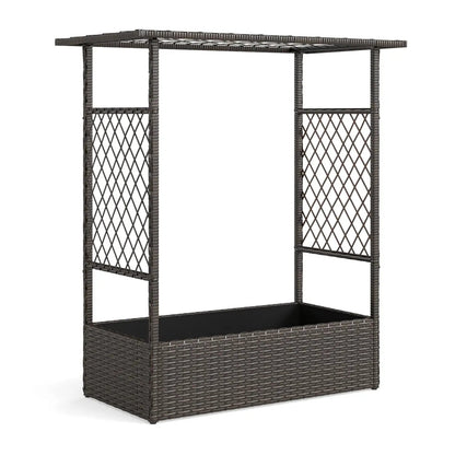 Raised Garden Bed with Hanging Roof and Trellises