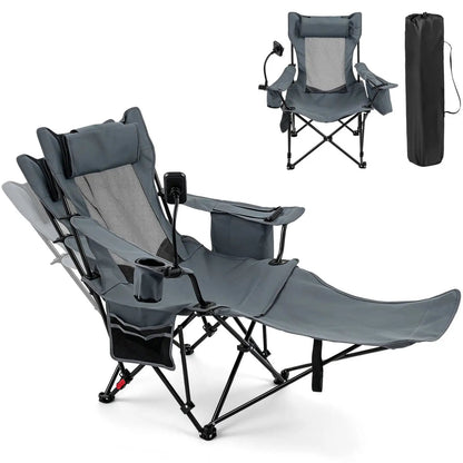 Reclining Camping Chair with Adjustable Backrest