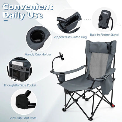 Reclining Camping Chair with Adjustable Backrest