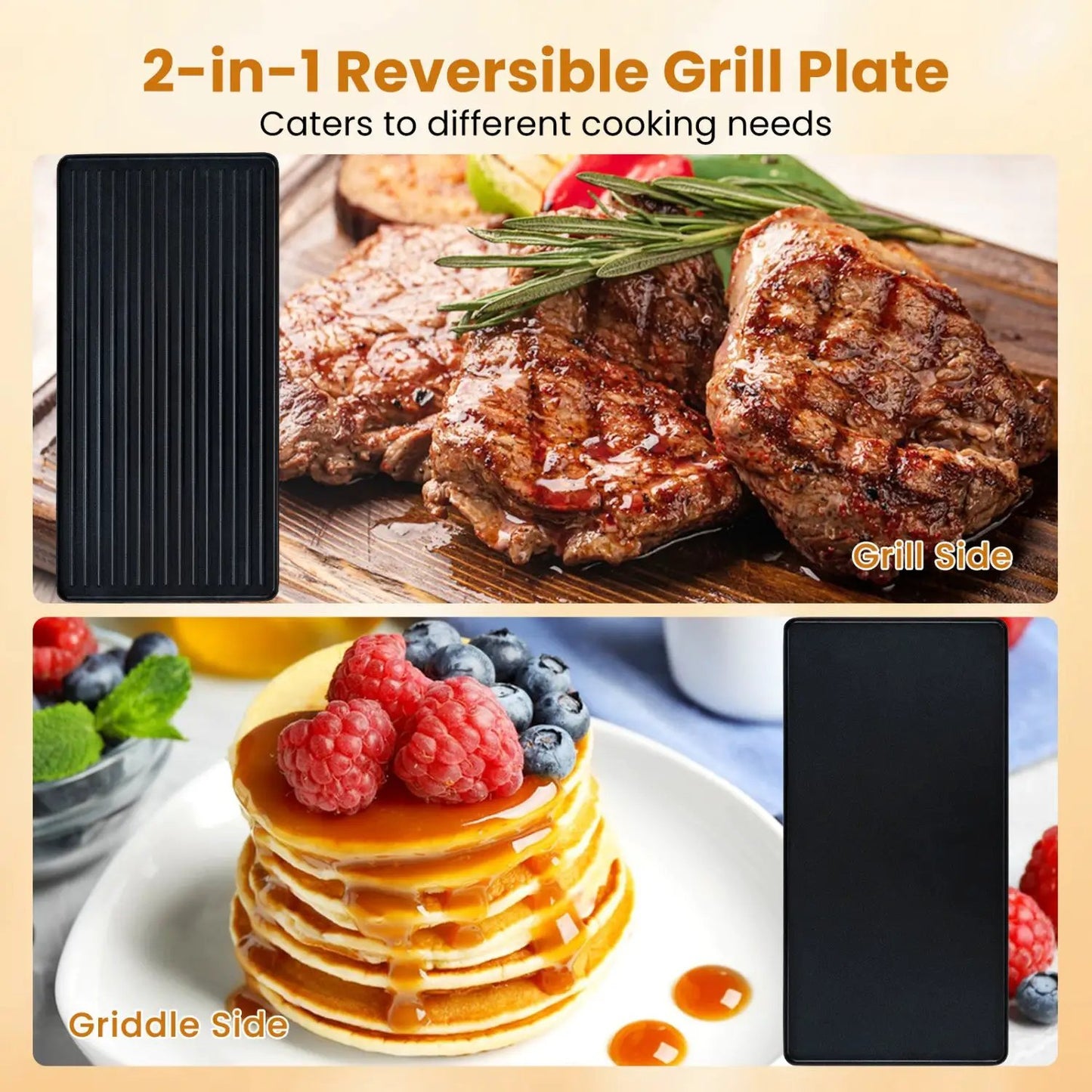 Raclette Grill With Reversible Nonstick Griddle 8