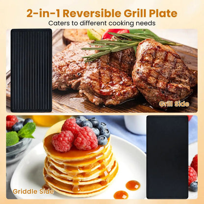 Raclette Grill With Reversible Nonstick Griddle 8