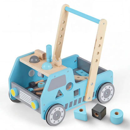 2-in-1 Wooden Baby Walker with Adjustable Speed