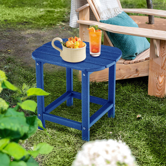 2-Pieces18 Inches Adirondack Outdoor Side Table for Patio and Garden-Navy - Tampa Home & Garden Store