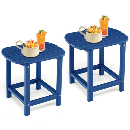 Mesa auxiliar Adirondack de 2 piezas y 18 pulgadas para patio y jardín - Azul marino