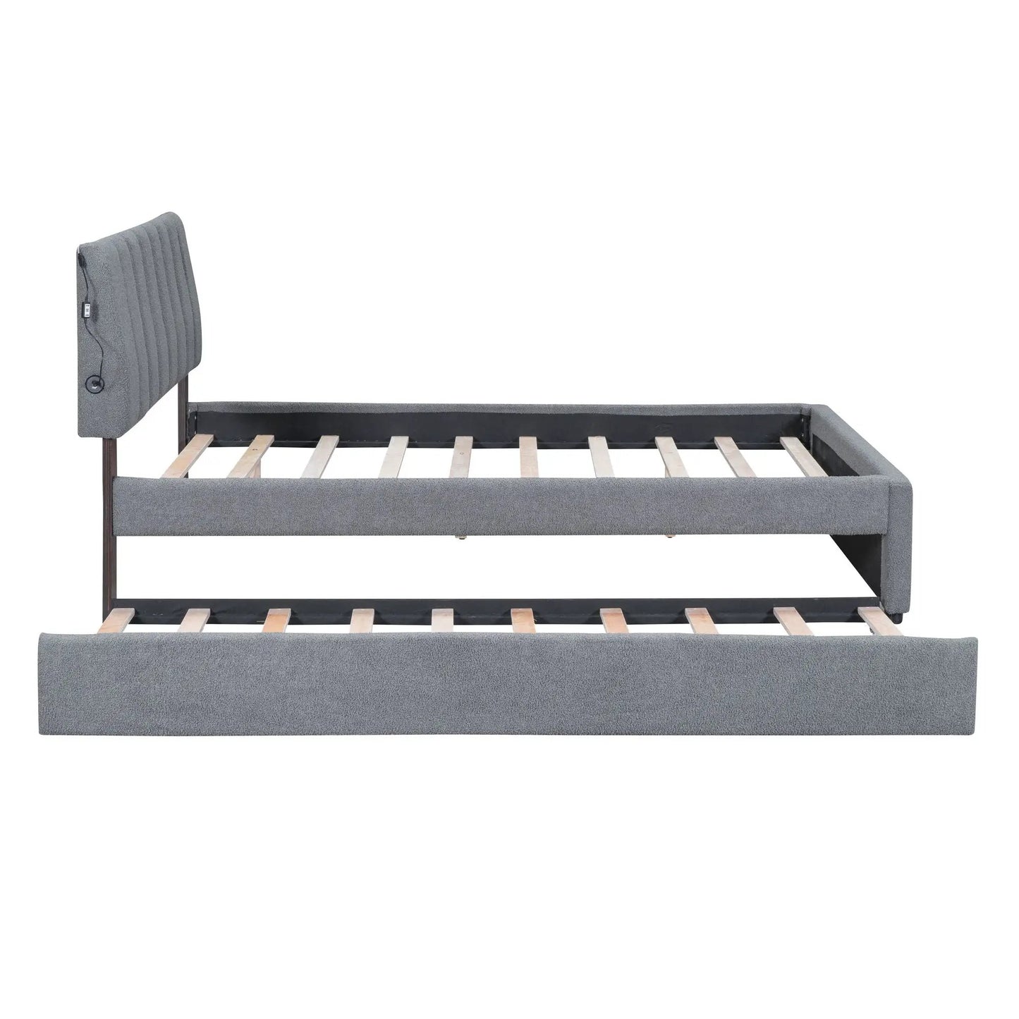 Upholstered Platform Bed With Trundle System