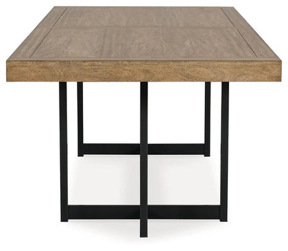 Tomtyn dining room set table with wood top and black metal legs by Unique Piece Furniture on Tampa Home & Garden Store