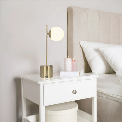 Ethereal Modern Small Table Lamp With Globe Shade