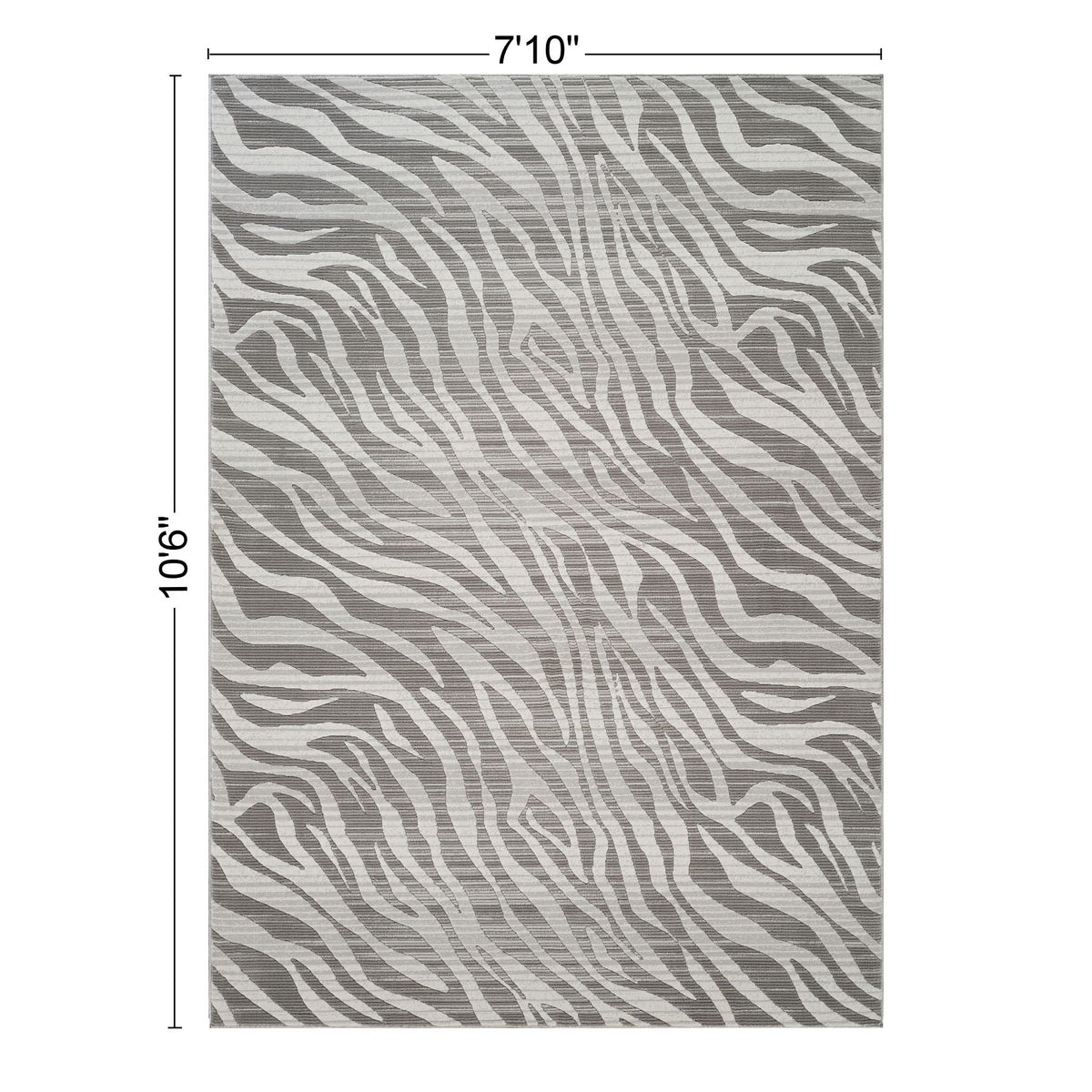 Gray zebra-pattern area rug by HouseOfZazla with ultra-soft fibers on Tampa Home & Garden Store