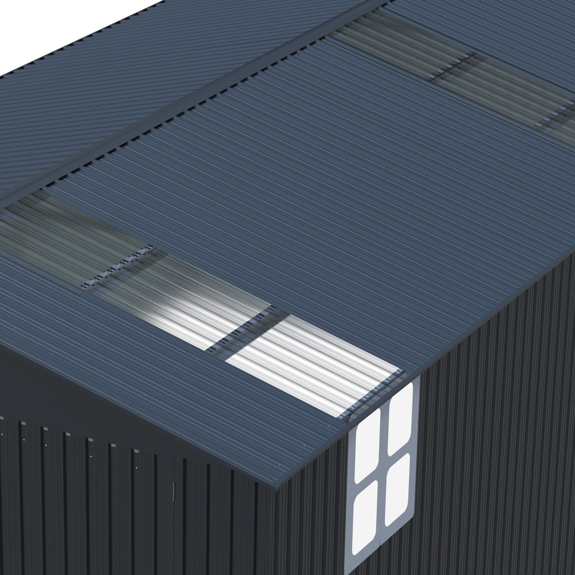 Outdoor Storage Shed 20x13 FT dark gray metal siding HouseOfZazla sheds on Tampa Home & Garden Store