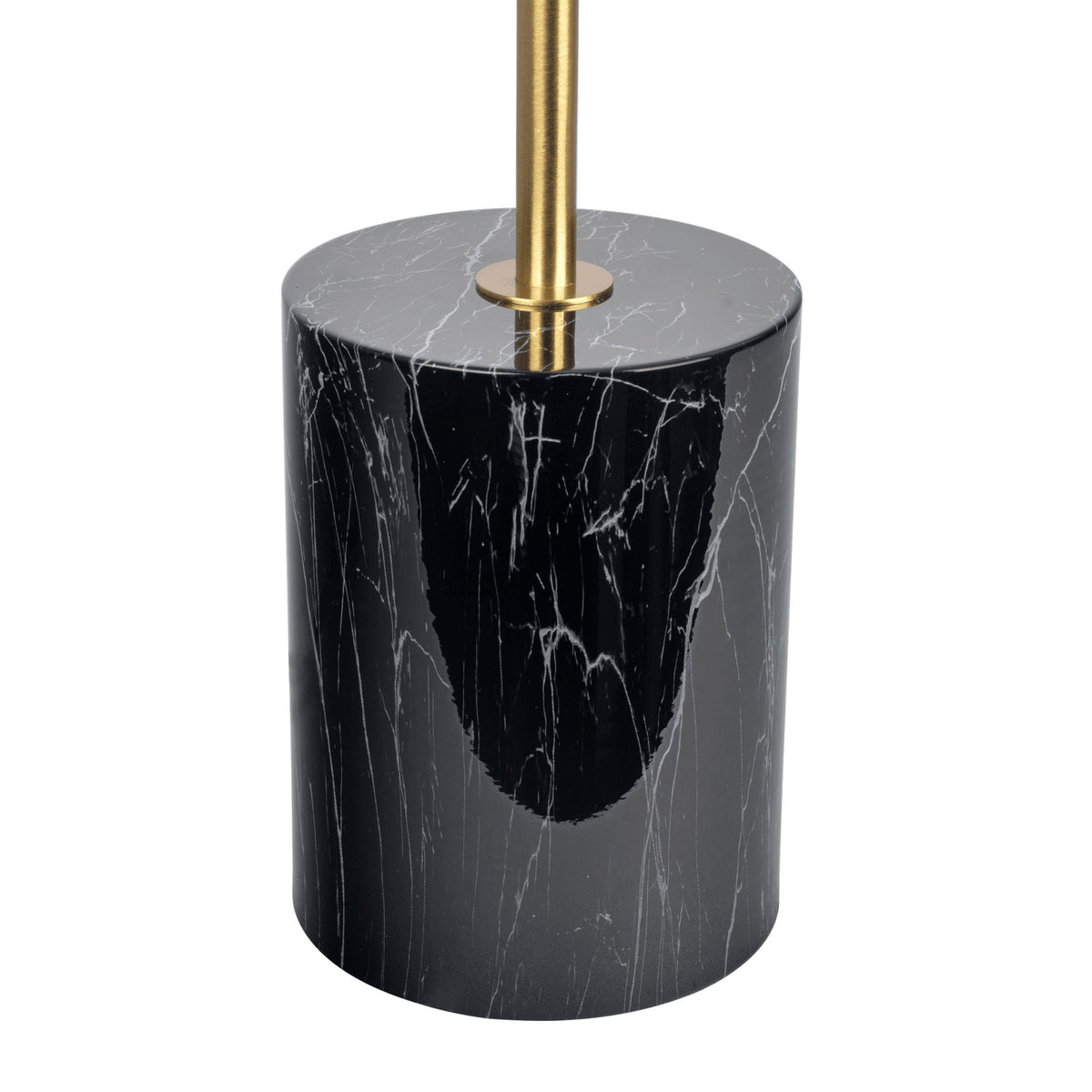 Nova Hydro table lamp base in black marble with white veining and gold stem on Tampa Home & Garden Store