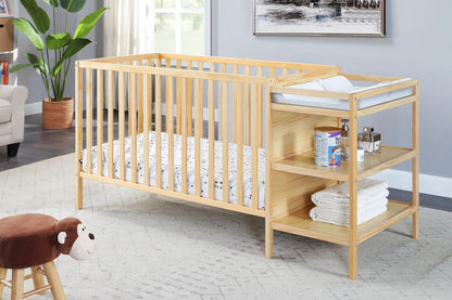 Palmer 3-in-1 Convertible Crib with changer in natural pine by Unique Piece Furniture on Tampa Home & Garden Store