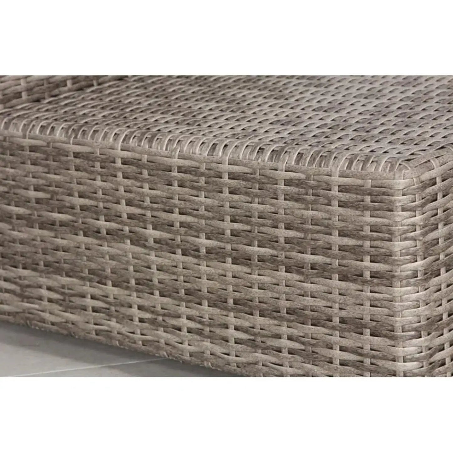 4 piece outdoor seating set with handcrafted taupe wicker design and woven rattan texture on Tampa Home & Garden Store