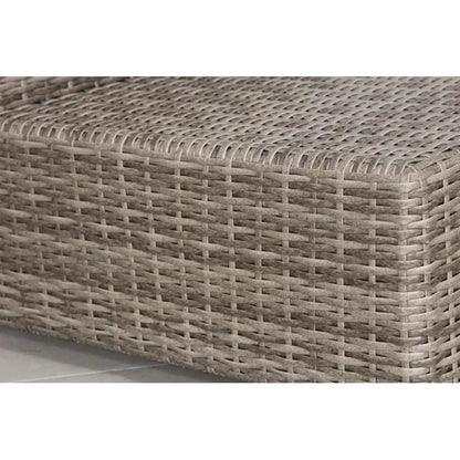4 piece outdoor seating set with handcrafted taupe wicker design and woven rattan texture on Tampa Home & Garden Store