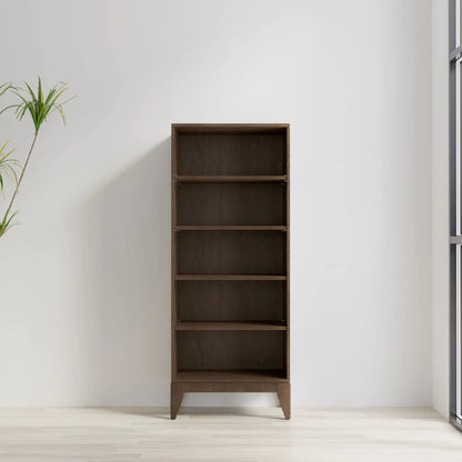 Harper handcrafted bookcase with storage in dark wood finish, tall open shelves on Tampa Home & Garden Store