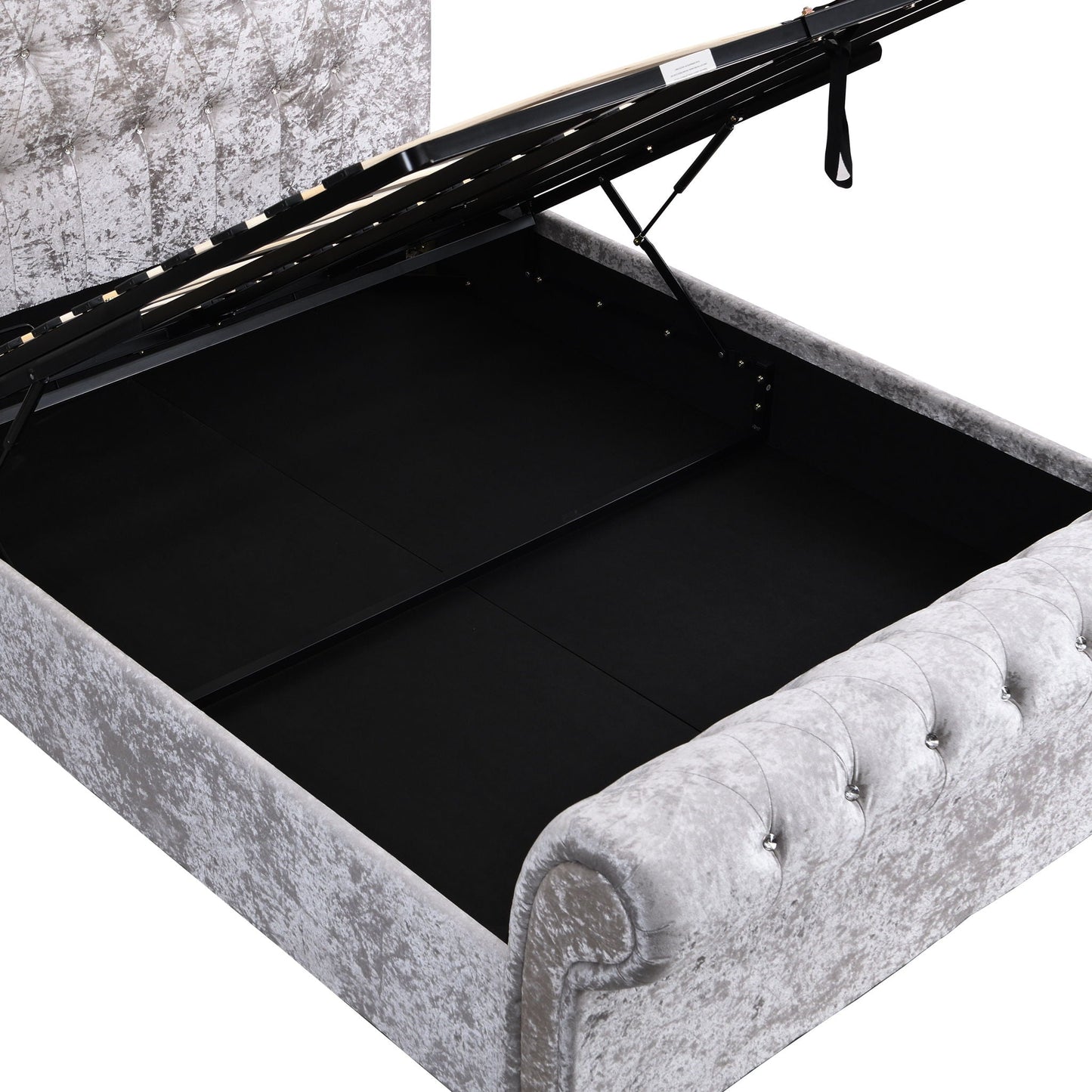 Hartfried queen size beige upholstered storage bed with liftup storage by HouseOfZazla on Tampa Home & Garden Store