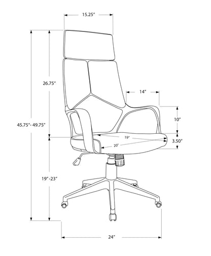 Office swivel chair line drawing with adjustable height and armrests by Unique Piece Furniture on Tampa Home & Garden Store