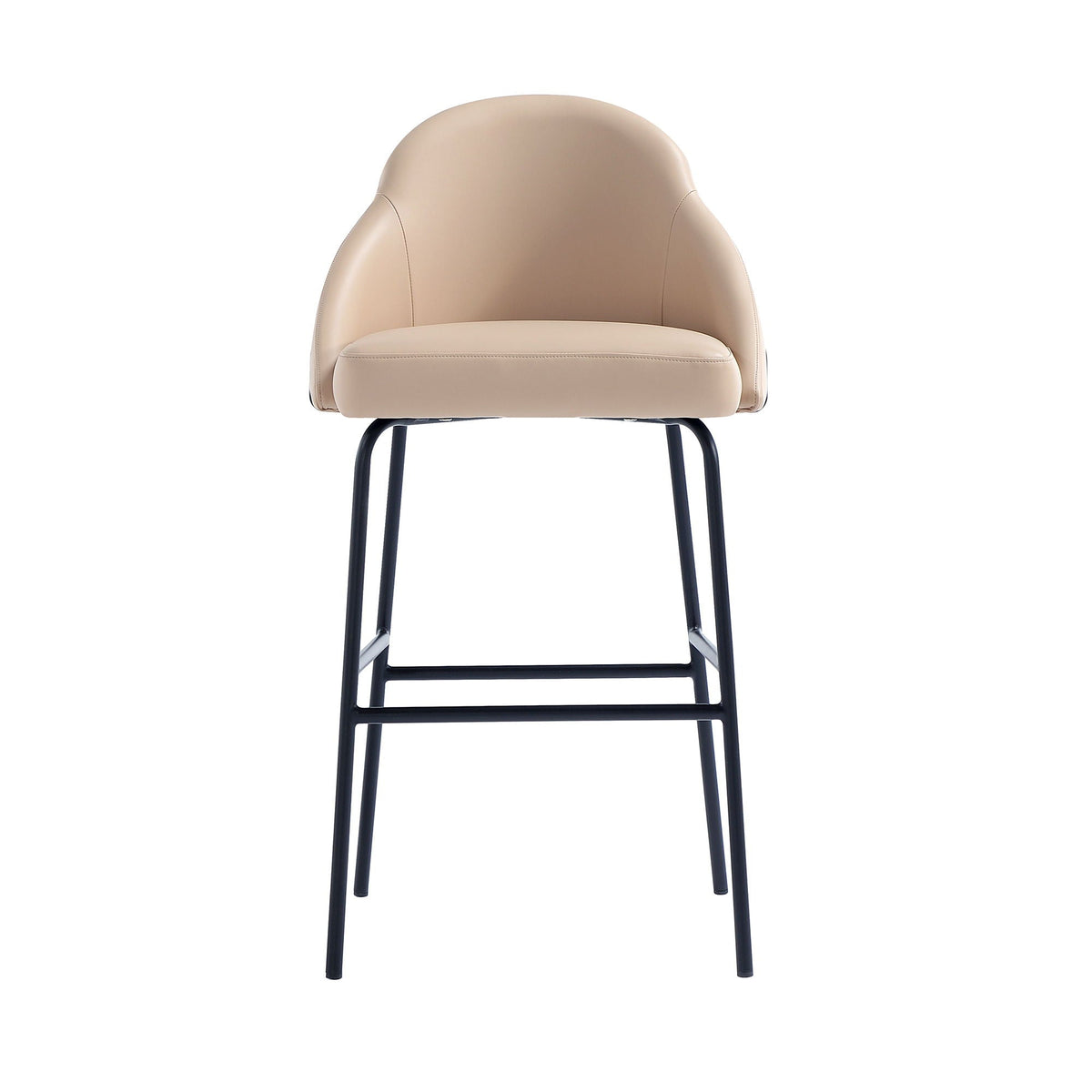 Gracie Upholstered Barstool beige curved-back seat, bar height 28–30 in, HouseOfZazla on Tampa Home & Garden Store