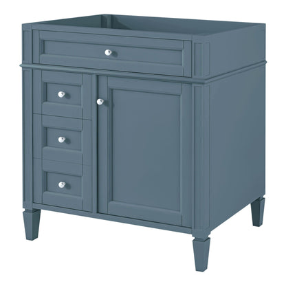 Indigo tall bathroom vanity base with 2 drawers and tip-out drawer by HouseOfZazla on Tampa Home & Garden Store