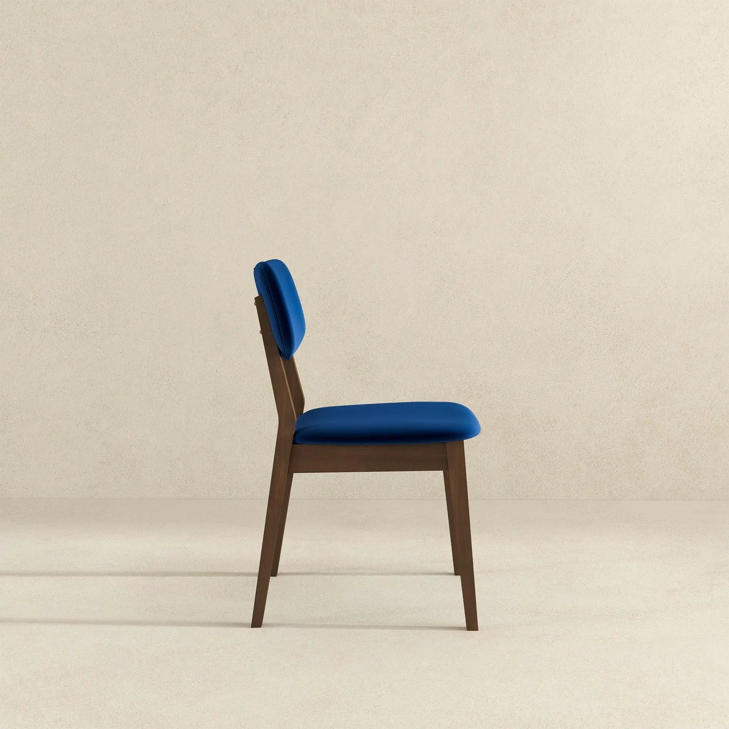 Carlos Solid Back Side Chair set of 2, blue upholstery and wood frame on Tampa Home & Garden Store