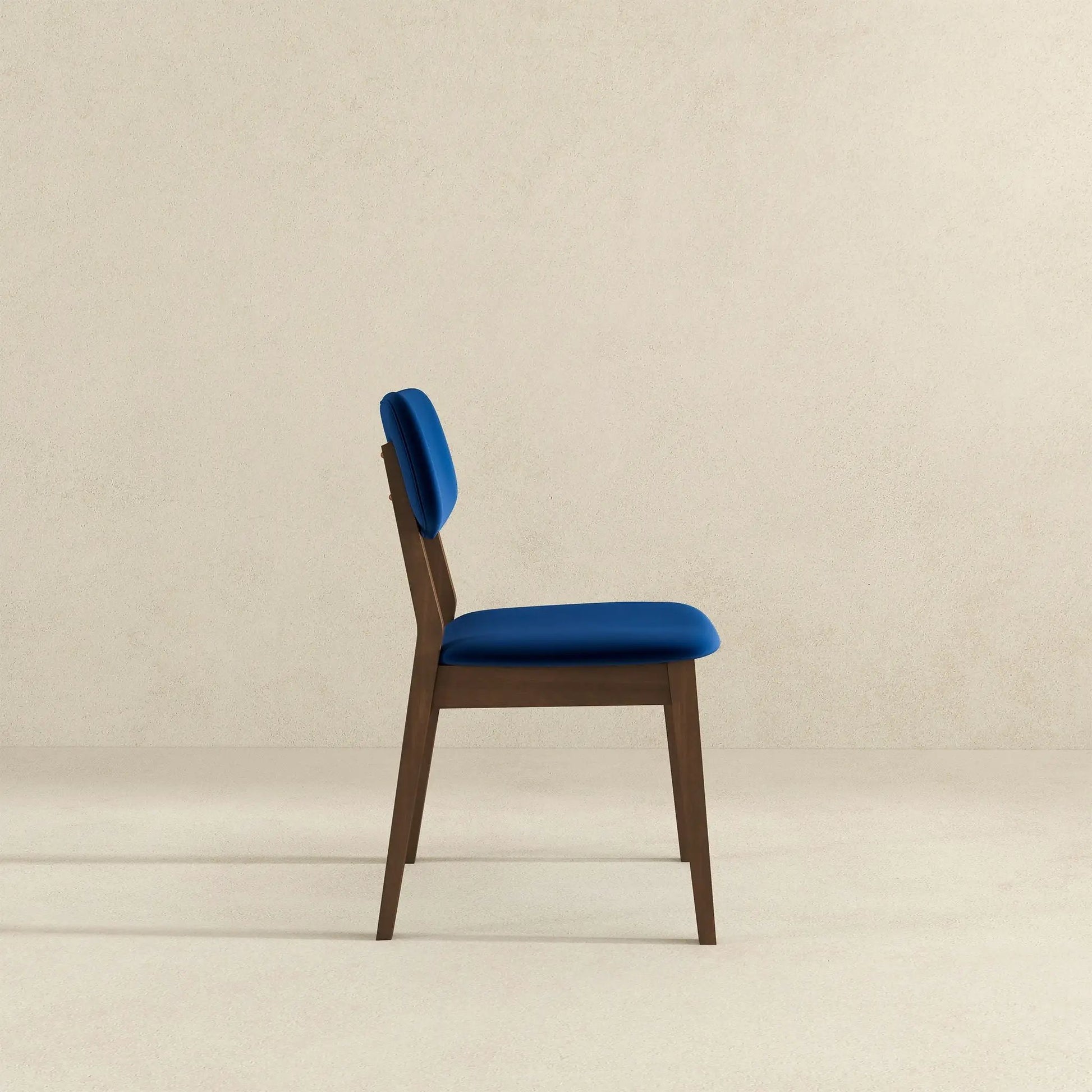 Carlos Solid Back Side Chair set of 2, blue upholstery and wood frame on Tampa Home & Garden Store
