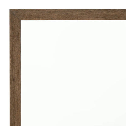 Miquell Versatile Orientation Mirror wood frame in brown finish, close-up corner view on Tampa Home & Garden Store