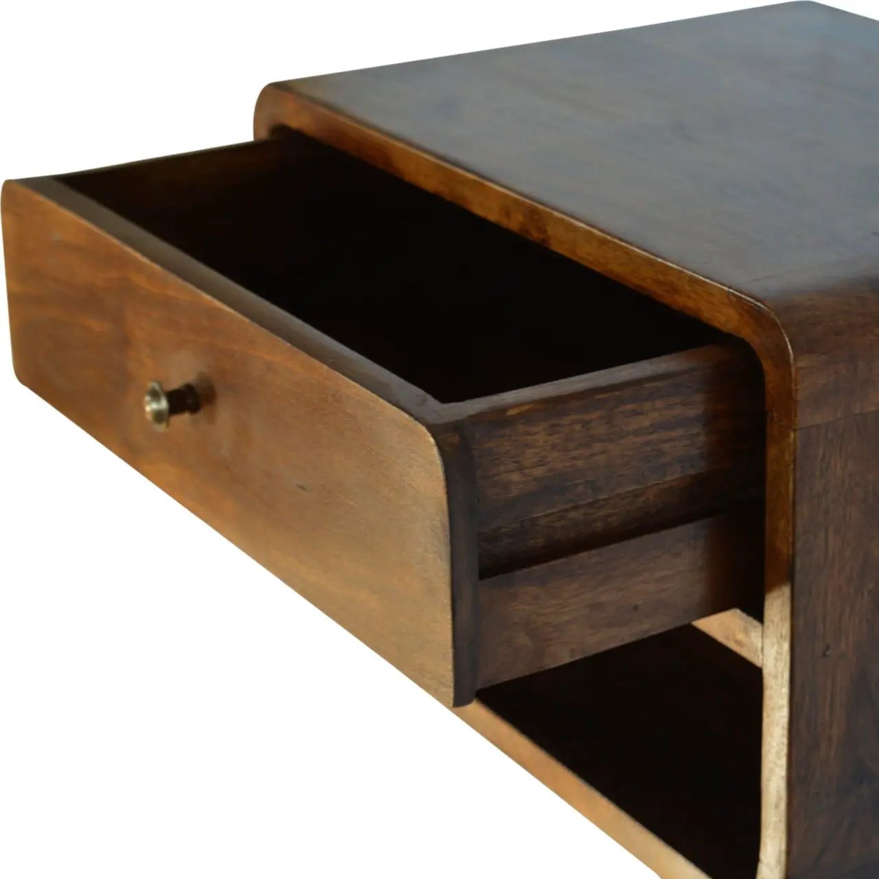 Curve Upper Slot Floating Nightstand with Drawer