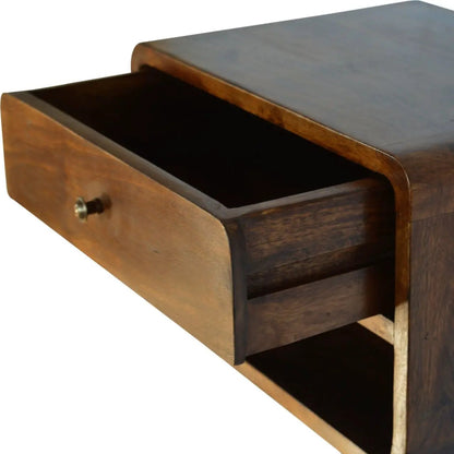 Curve Upper Slot Floating Nightstand with Drawer