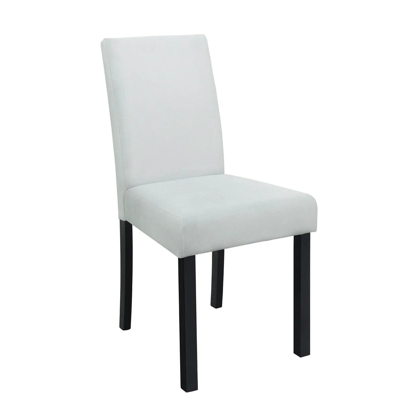 Sarang dining chair white upholstered seat and back with black legs on Tampa Home & Garden Store