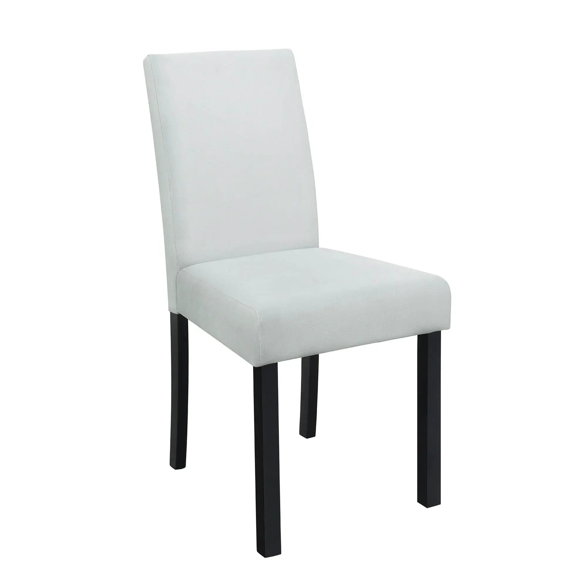 Sarang dining chair white upholstered seat and back with black legs on Tampa Home & Garden Store