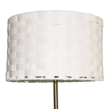 HouseOfZazla Viora Floor Lamp white woven shade on gold stem on Tampa Home & Garden Store