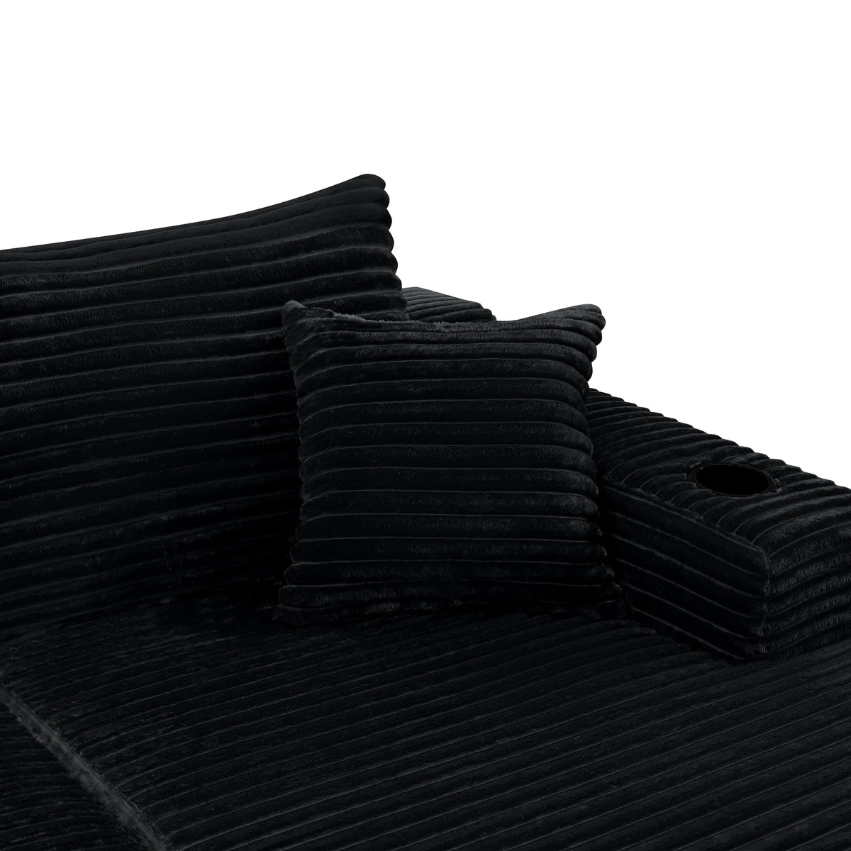 HouseOfZazla 126in Cloud sectional sofa black ribbed cushions on Tampa Home & Garden Store