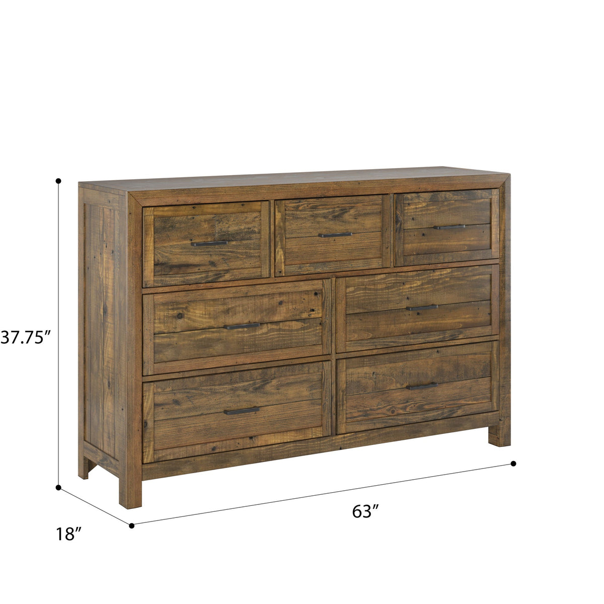 7 Drawer Dresser in brown wood with smooth-glide drawers by HouseOfZazla on Tampa Home & Garden Store