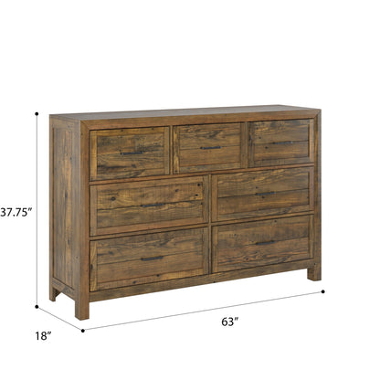 7 Drawer Dresser in brown wood with smooth-glide drawers by HouseOfZazla on Tampa Home & Garden Store