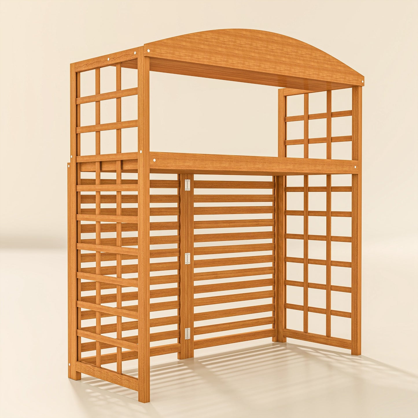 Outsunny Wood Air Fence With Storage Shelves