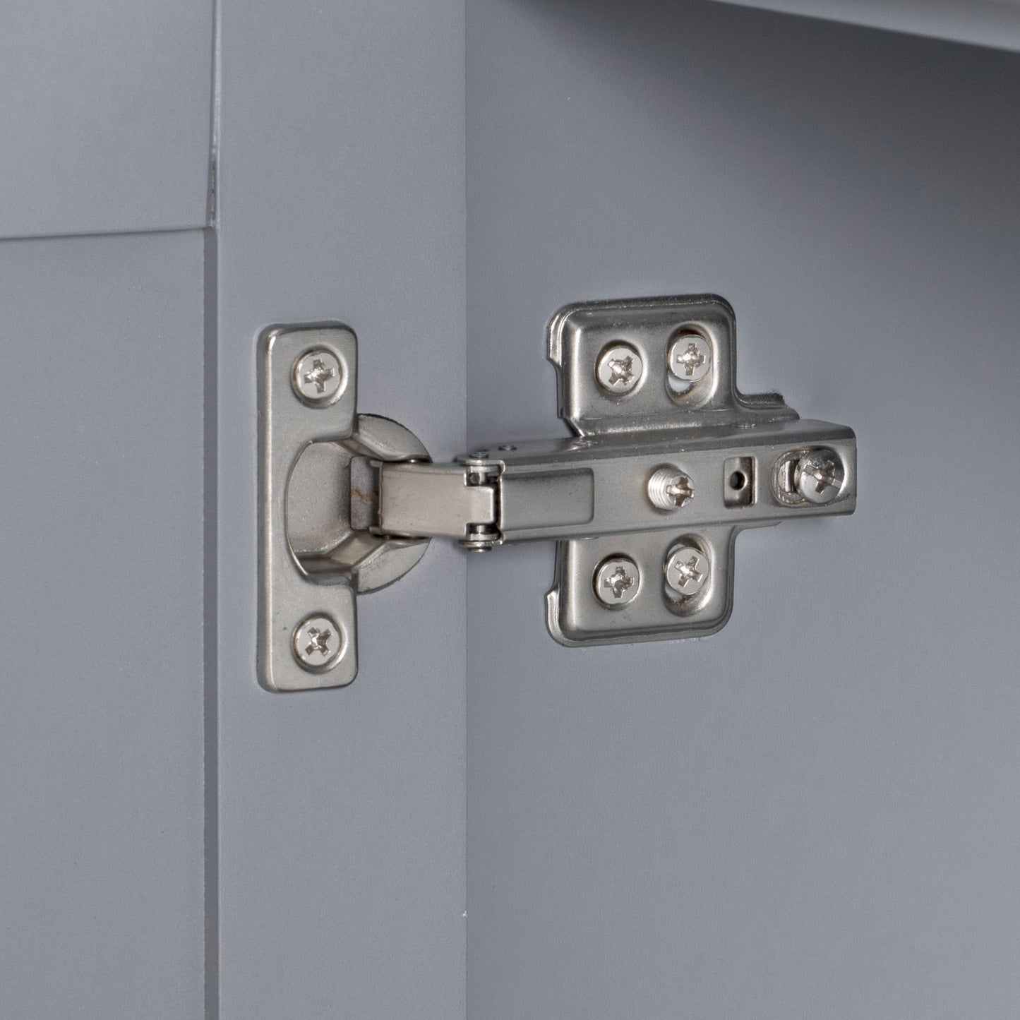 K&K Kitchen Island tilt-out trash can cabinet interior with gray metal hardware on Tampa Home & Garden Store