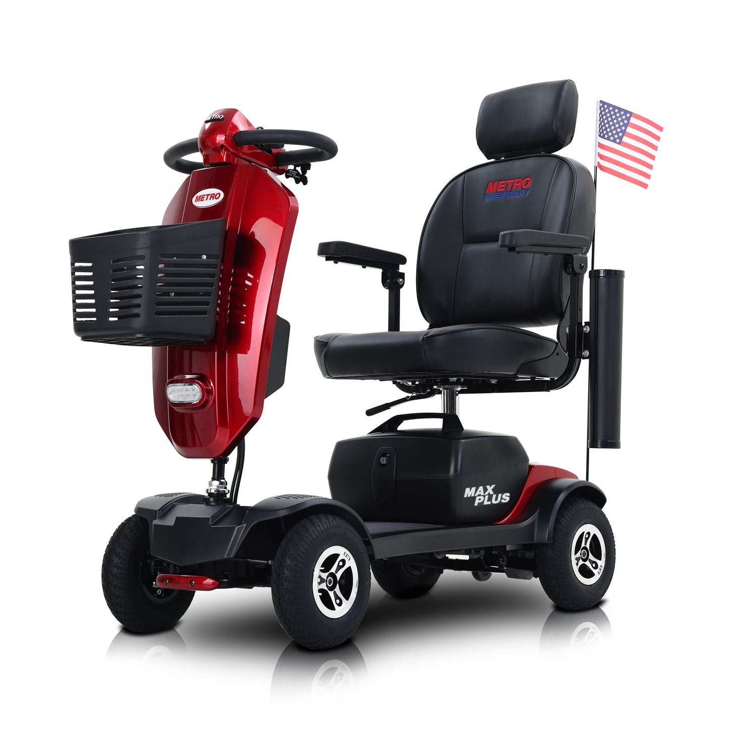 Compact 4 Wheel Mobility Scooter and a Basket