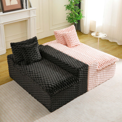 Modular Four Seater Sofa In Pink And Black