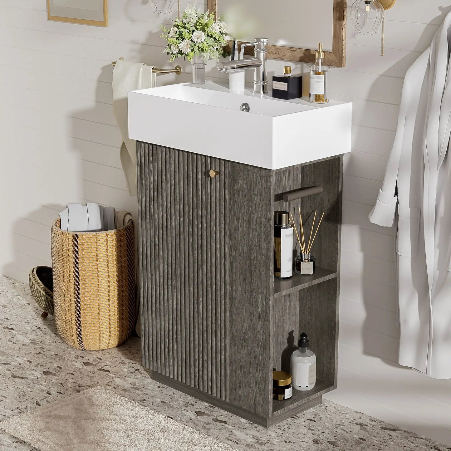 Bathroom Vanity With Sink, Freestanding Cabinet