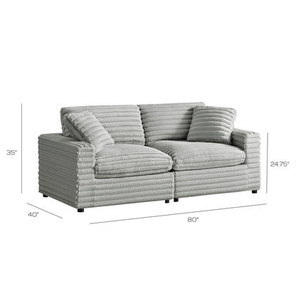 Jenny 2 Piece Sofa Sectional gray fabric by HouseOfZazla, stationary, 2-piece configuration on Tampa Home & Garden Store